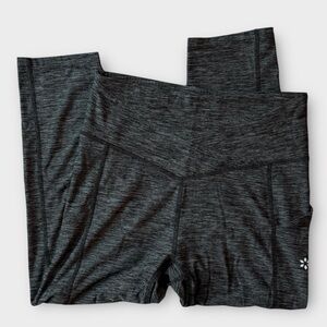 Nine West Active Leggings M Gray Heather Criss Cross High Rise Yoga Gym Medium